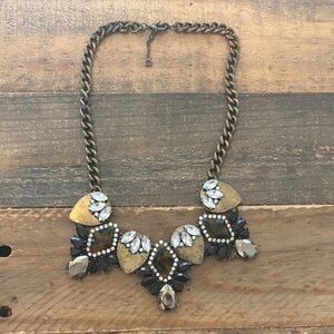 Anthropologie Gold and Black Statement Necklace